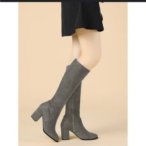 WHBM Elegant Gray Knee-High Women's Boots